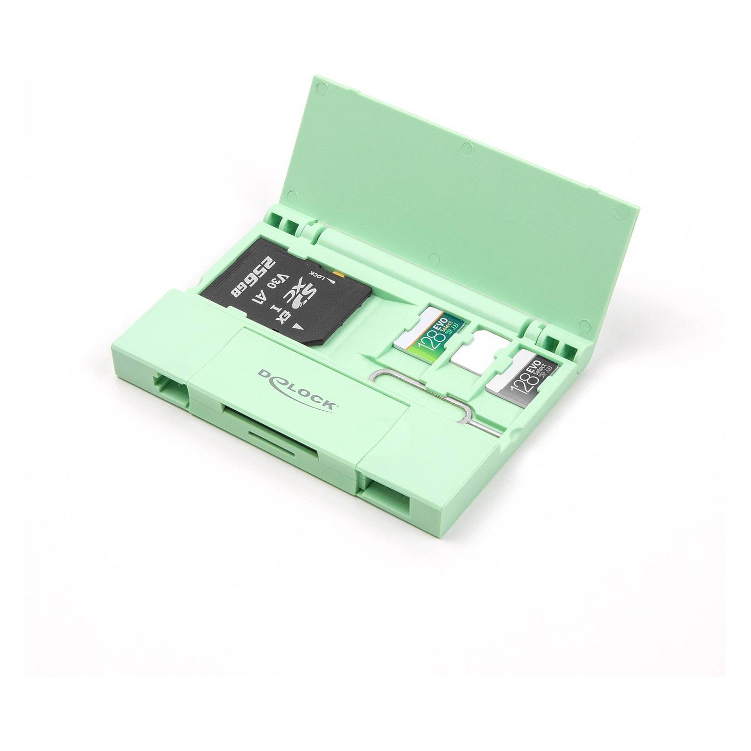 DELOCK čitač kartica USB 3.2 Gen 1 (USB-C / USB-A) za SD i Micro SD kartice + etui, mint-3
