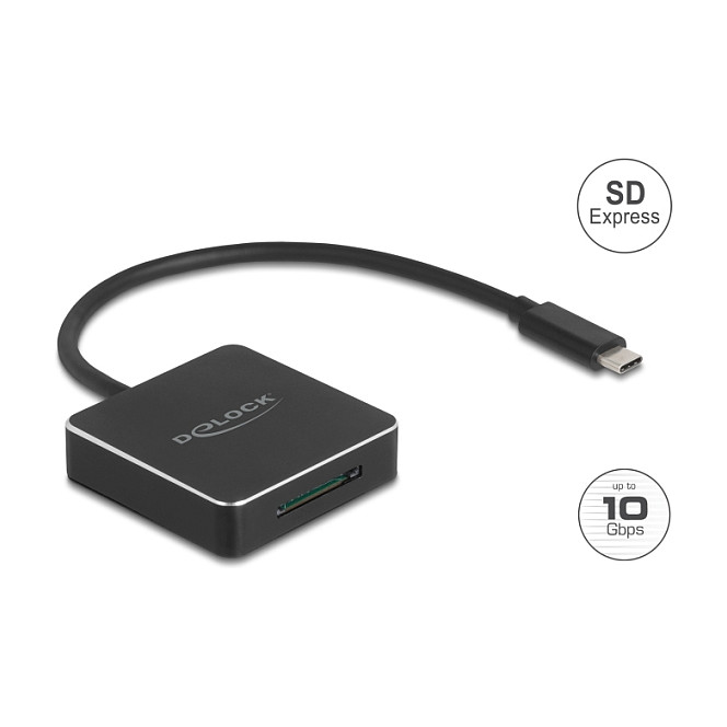 Čitač kartica DELOCK USB-C za SD Express (SD 7.1) (SuperSpeed 10 Gbps, UHS-II)-0