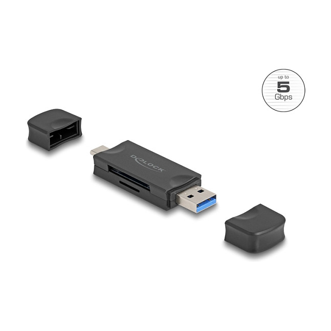 Čitač kartica DELOCK 91020 USB 5 Gbps (USB-C / USB-A, za SD i Micro SD kartice)-1