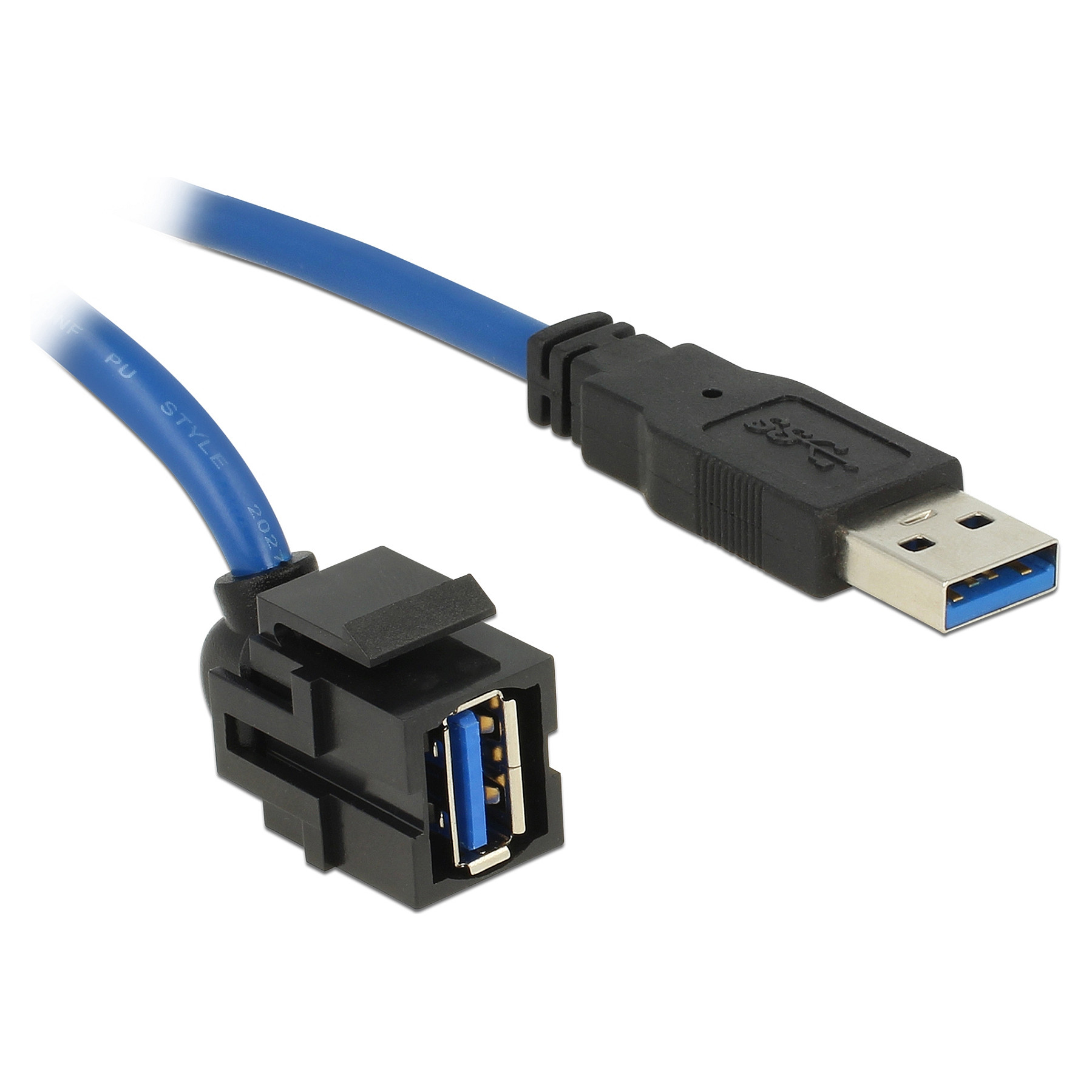 Keystone modul DELOCK 86011 (USB-A 5 Gbps Ž na M, 1.5m kabel, 250° kutni)