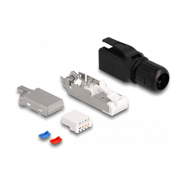 RJ45 konektor DELOCK Cat.6A za terensku montažu (STP, bez alata, 23-26 AWG)-1