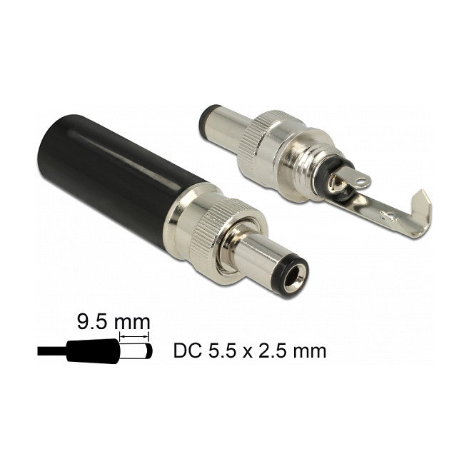 Konektor DELOCK DC 5.5 x 2.5 mm muški (za lemljenje, 9.5 mm)-4