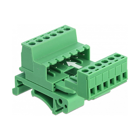 Set terminalnih blokova DELOCK 66080 (6-pinski, 5.08mm, kutni, za DIN šinu)-1