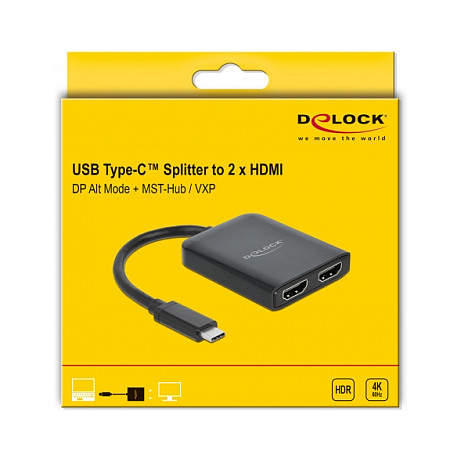 Video razdjelnik DELOCK 87755 USB-C na 2x HDMI (MST, 4K 60Hz, DP 1.4 Alt Mode)-1