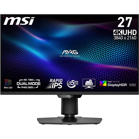 Gaming Monitor MSI MAG 274UPDF E16M (27" 4K UHD 160Hz / FHD 320Hz, Mini-LED, 0.5ms, DisplayHDR 1000)