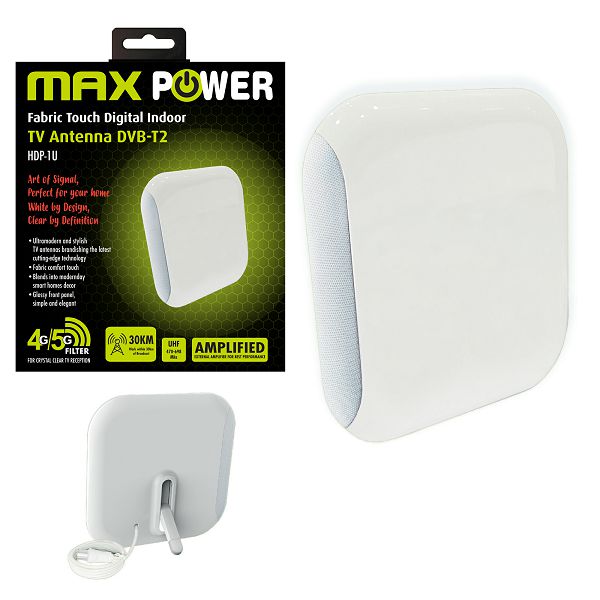 Sobna TV antena MAXPOWER HDP-1U (DVB-T2, pojačalo 36dB, 5G filter)-0