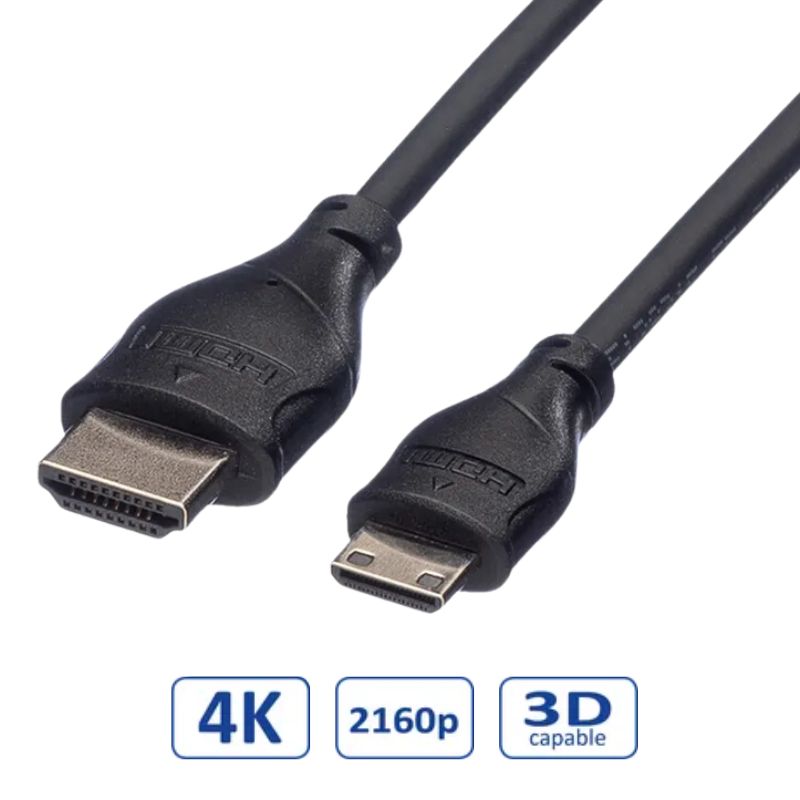 HDMI kabel ROLINE A (M) na Mini HDMI C (M) 2.0m (High Speed with Ethernet, 4K)