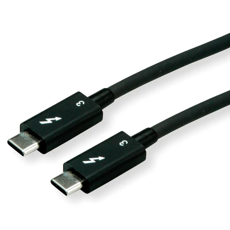 Thunderbolt kabel ROLINE, 40 Gbit/s, 100W, 0.5m, crni