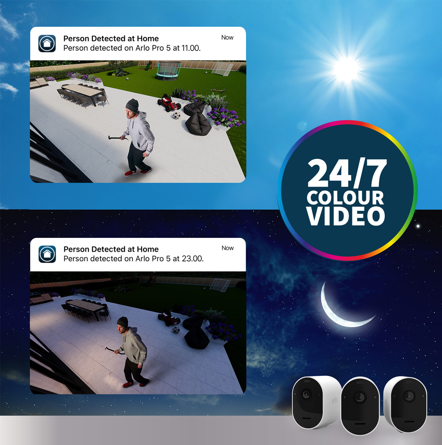Sigurnosna kamera ARLO Pro 5S 2K Spotlight (4 kamere, 2K HDR, Wi-Fi, baterija) bijela-16