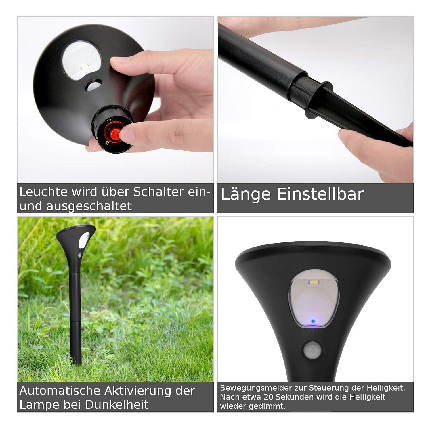 Solarna vrtna lampa SYNERGY 21 (2 komada, nehrđajući čelik, IP44, do 8h rada)-4