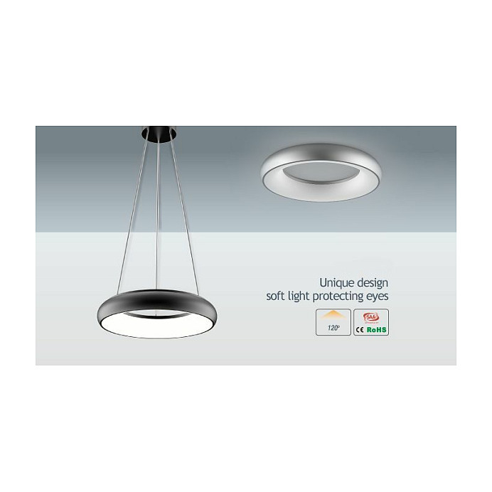 LED stropna svjetiljka SYNERGY 21 Donut (25W, 4000K, 2500lm, Ø40cm, srebrna)-1