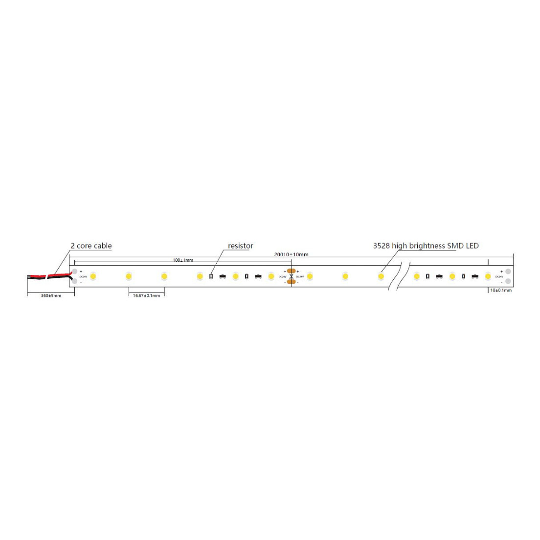 LED traka SYNERGY 21 Flex Strip 2835 (20 m, 3000K Toplo Bijela, 24V, 96W, IP20)-1