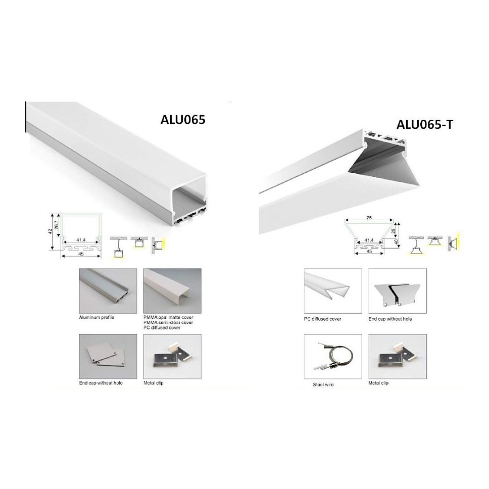 LED profil SYNERGY 21 U-Profil ALU065-T (200 cm, nadgradni, aluminijski)-1