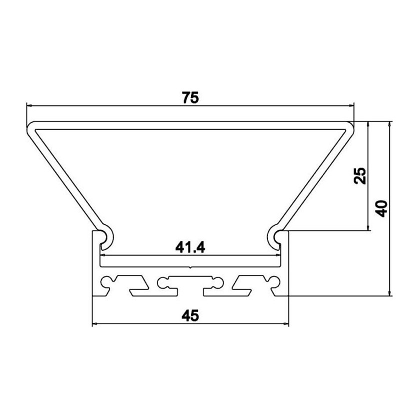 LED profil SYNERGY 21 U-Profil ALU065-T (200 cm, nadgradni, aluminijski)-2