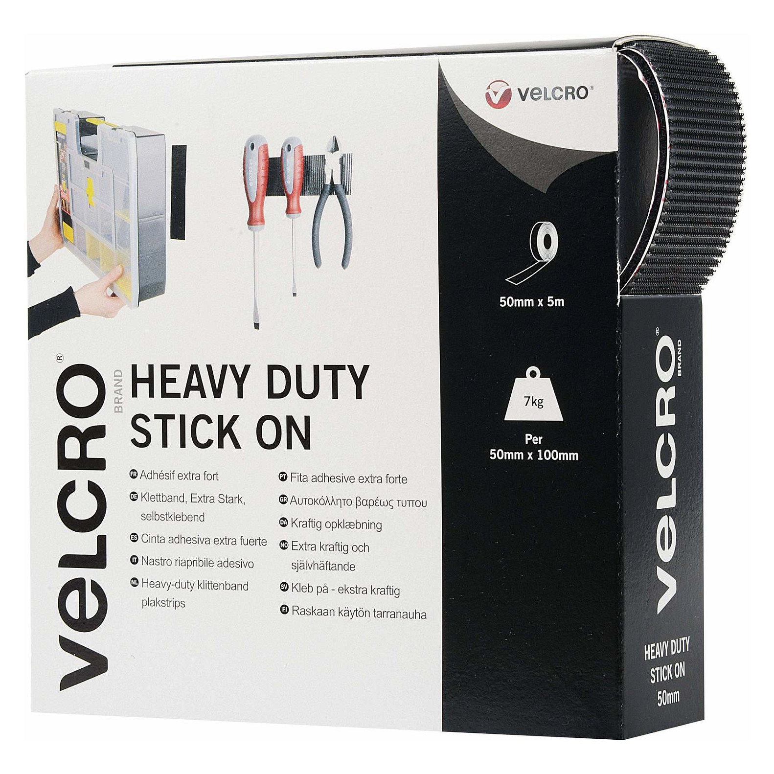 Samoljepljiva čičak traka VELCRO Heavy Duty (50mm x 5m, crna)-0