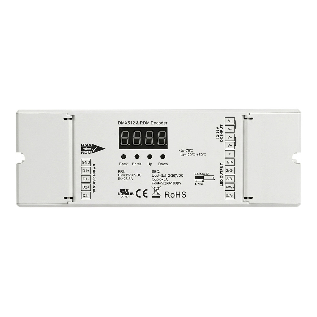 LED DMX kontroler SYNERGY 21 (4x5A, 12-24V, 16-bit, DMX512)-0
