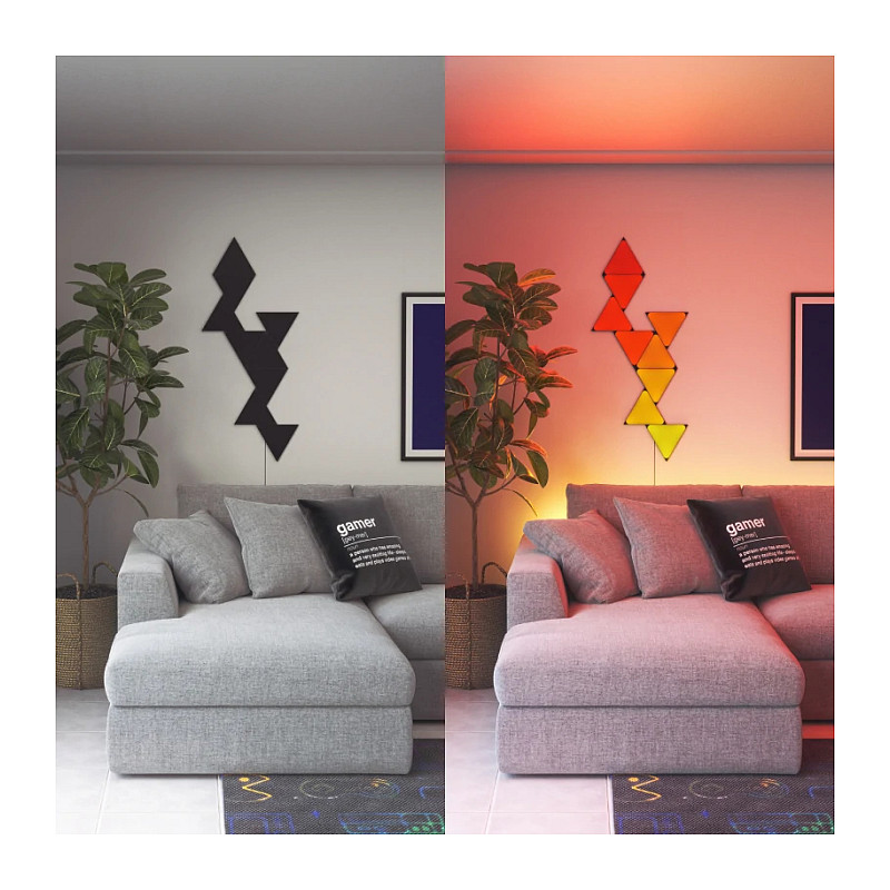 Pametna rasvjeta NANOLEAF Shapes Triangles Ultra Black Starter Kit (9 panela, RGBW, modularno)-3