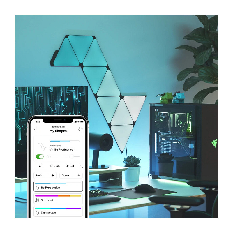 Pametna rasvjeta NANOLEAF Shapes Mini Triangles Ultra Black (Expansion Pack, 10 komada)-2
