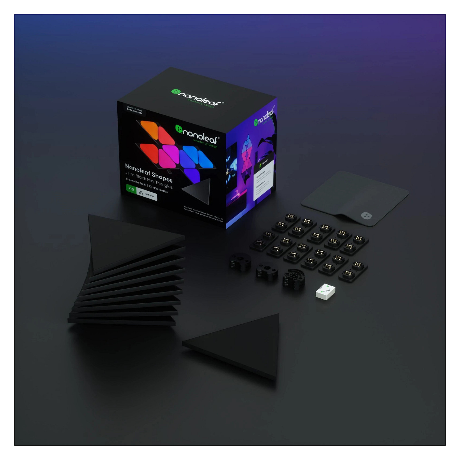 Pametna rasvjeta NANOLEAF Shapes Mini Triangles Ultra Black (Expansion Pack, 10 komada)-4
