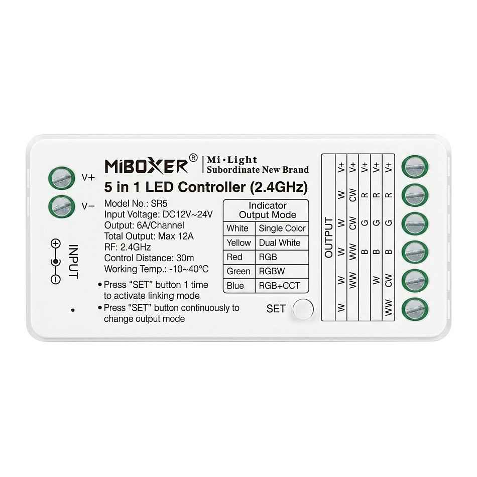 LED kontroler MIBOXER FUT039S-B 5-u-1 (WiFi, 2.4G, RGB+CCT, 12-24V, Alexa & Google Assistant)-0