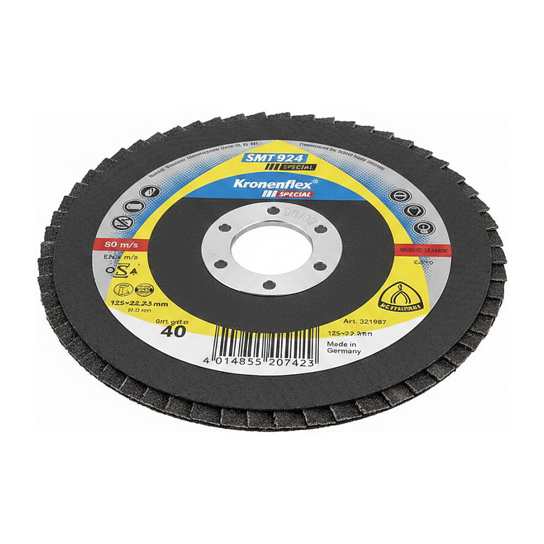 Brusna lamelna ploča KLINGSPOR SMT 924 Vention (125x22.23 mm, granulacija 80, konveksna)-0