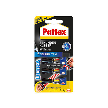 Super ljepilo PATTEX Mini-Trio Gel (3x1g, gel formula, bez kapanja)-0