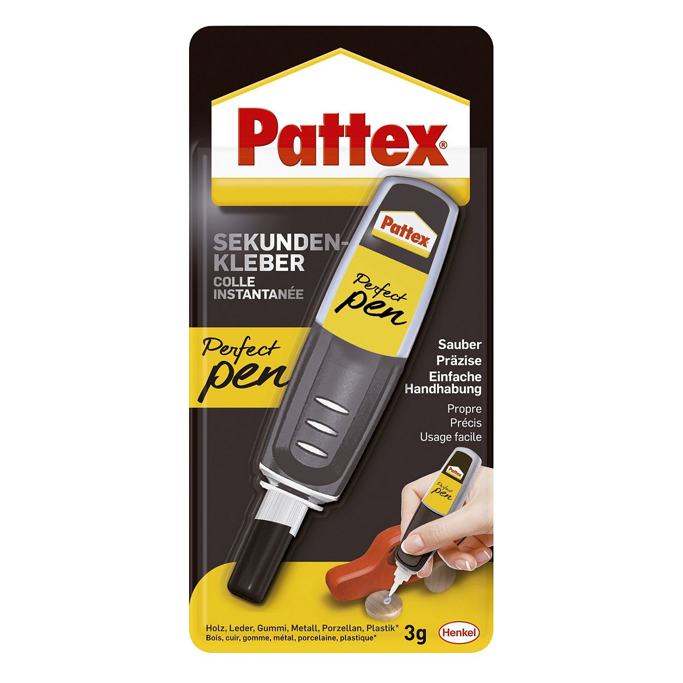 Sekundno ljepilo PATTEX Perfect Pen (3 g, aplikator u obliku olovke, gel formula)-0