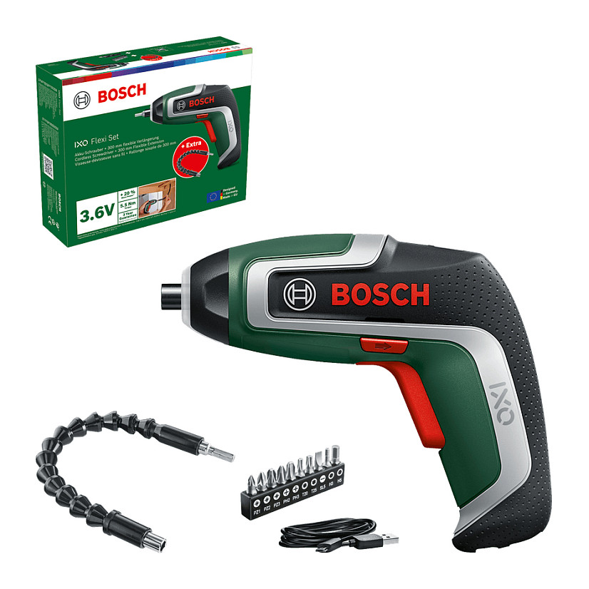 Akumulatorski odvijač BOSCH IXO 7 Flexi Set (3.6V, 2.0Ah, kutni i ekscentrični nastavak)-4