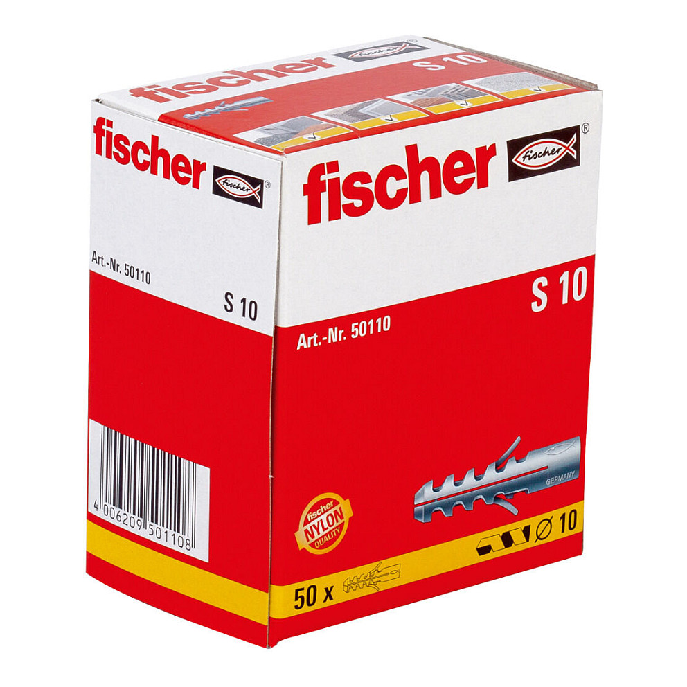 Tipla za pričvršćivanje FISCHER S 10 (Ø 10 mm, 50 kom)-1