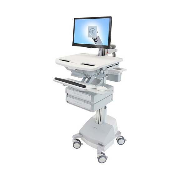 Medicinska kolica s nosačem za LCD ERGOTRON StyleView SV42-6202-1 (SLA napajanje, 2 ladice, za LCD do 24")-0
