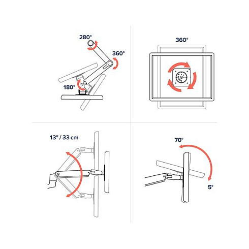 Nosač za monitor ERGOTRON LX Dual Side-by-Side Arm (za 2 monitora do 27", do 9.1 kg po ruci, polirani aluminij)-3