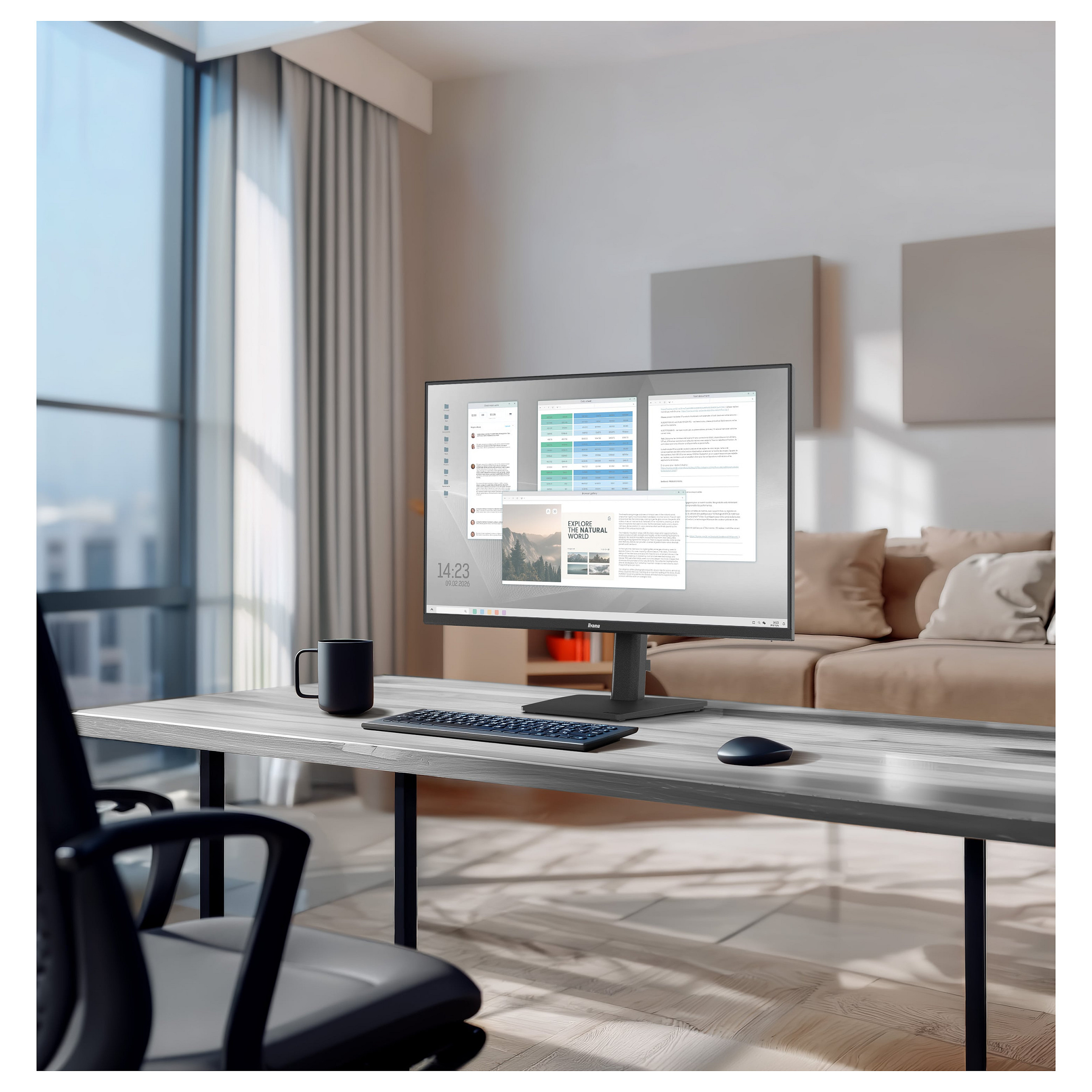 Monitor IIYAMA ProLite XB2793QSU-B1 (27" QHD IPS, 100Hz, USB Hub, Ergo stalak)-20
