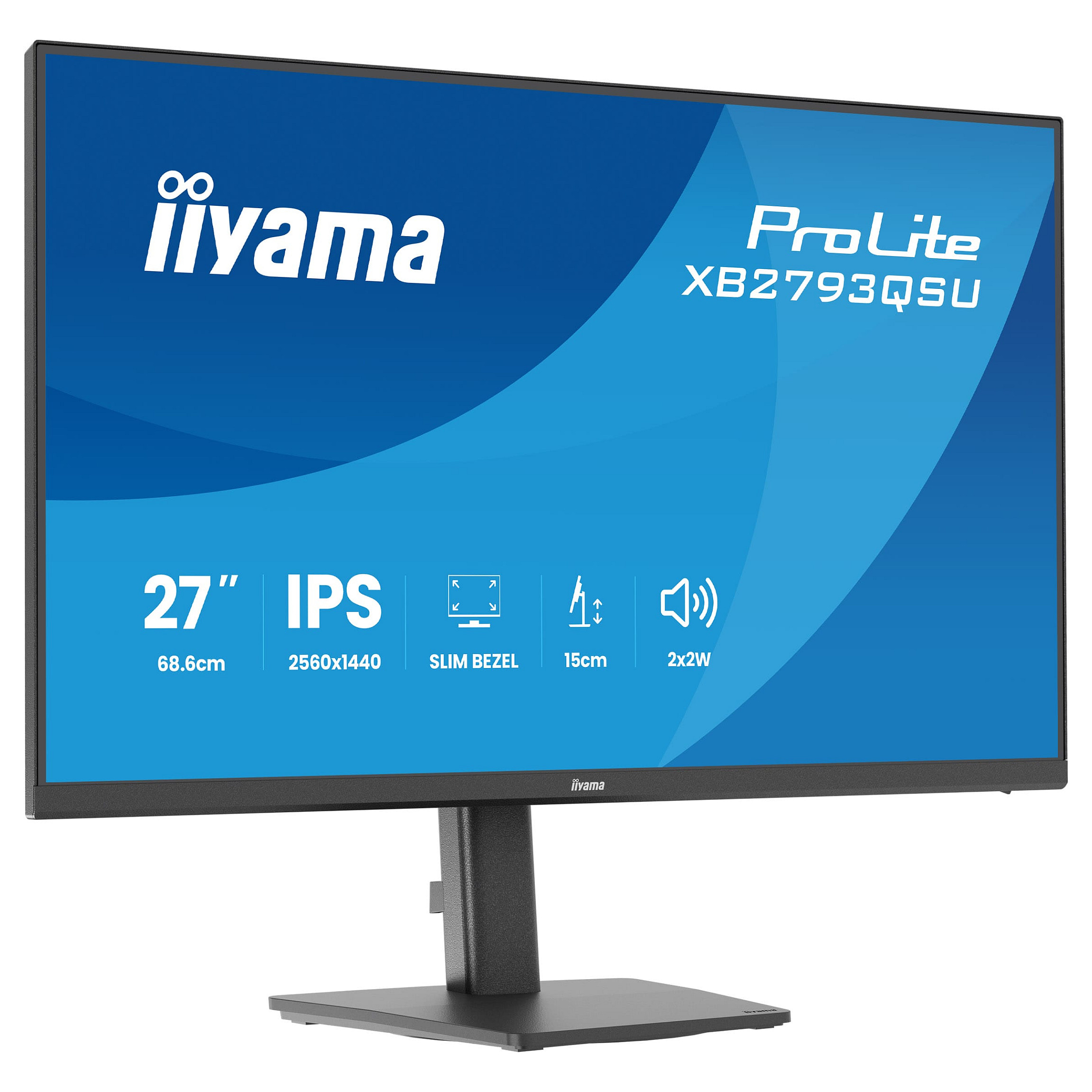Monitor IIYAMA ProLite XB2793QSU-B1 (27" QHD IPS, 100Hz, USB Hub, Ergo stalak)-12