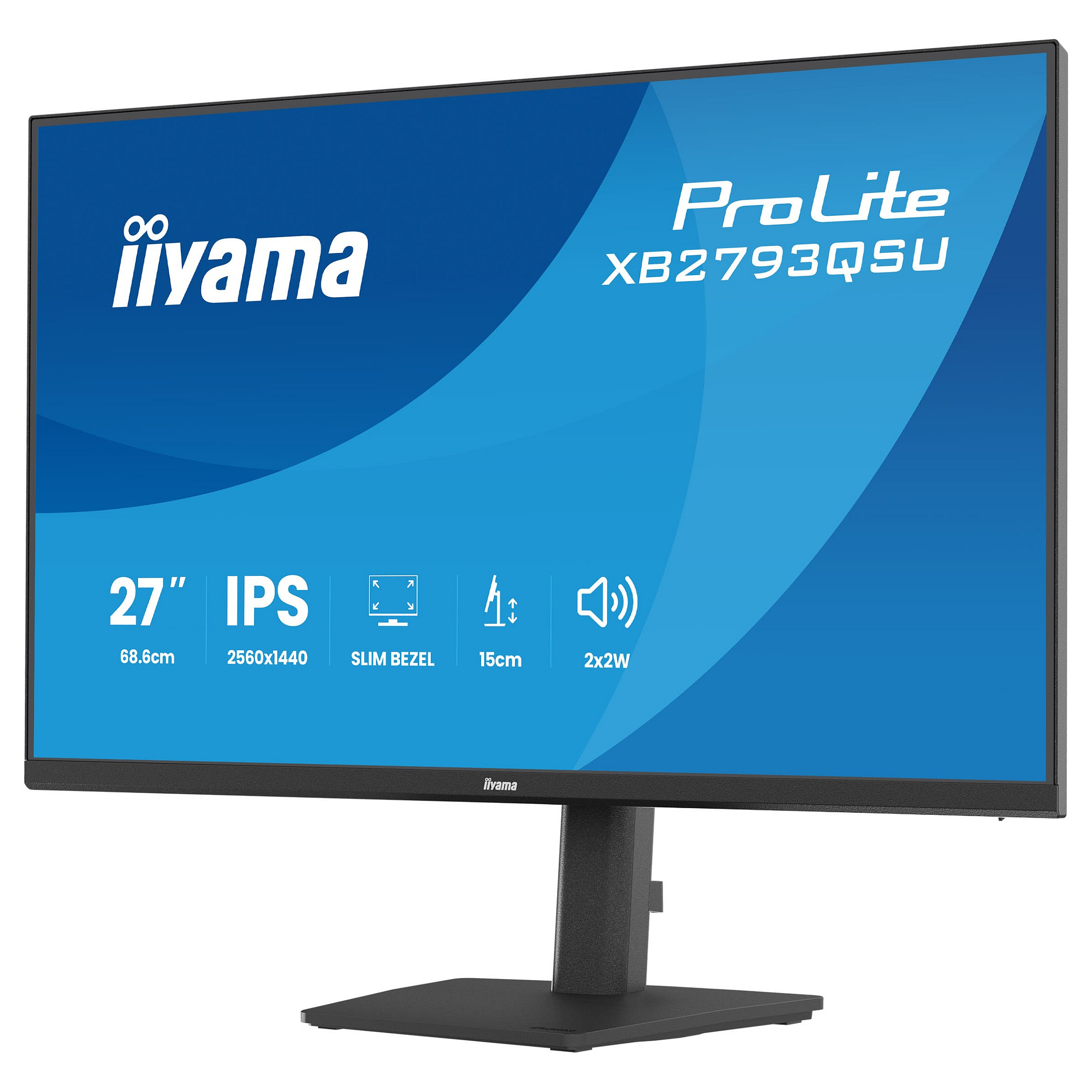 Monitor IIYAMA ProLite XB2793QSU-B1 (27" QHD IPS, 100Hz, USB Hub, Ergo stalak)-13
