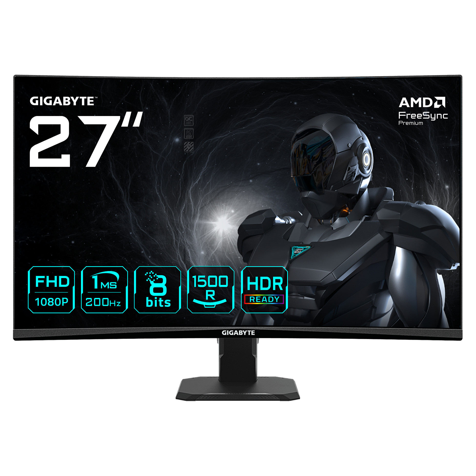 Gaming monitor GIGABYTE GS27FCA (27", 1920x1080, VA, 200 Hz, 1ms, 1500R Curved)-0