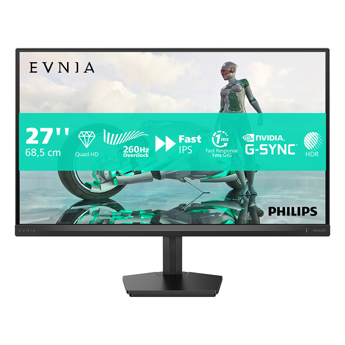 Monitor PHILIPS Evnia 27M2N3500PF (27", Fast IPS, FHD, 180 Hz, 1 ms, FreeSync Premium)