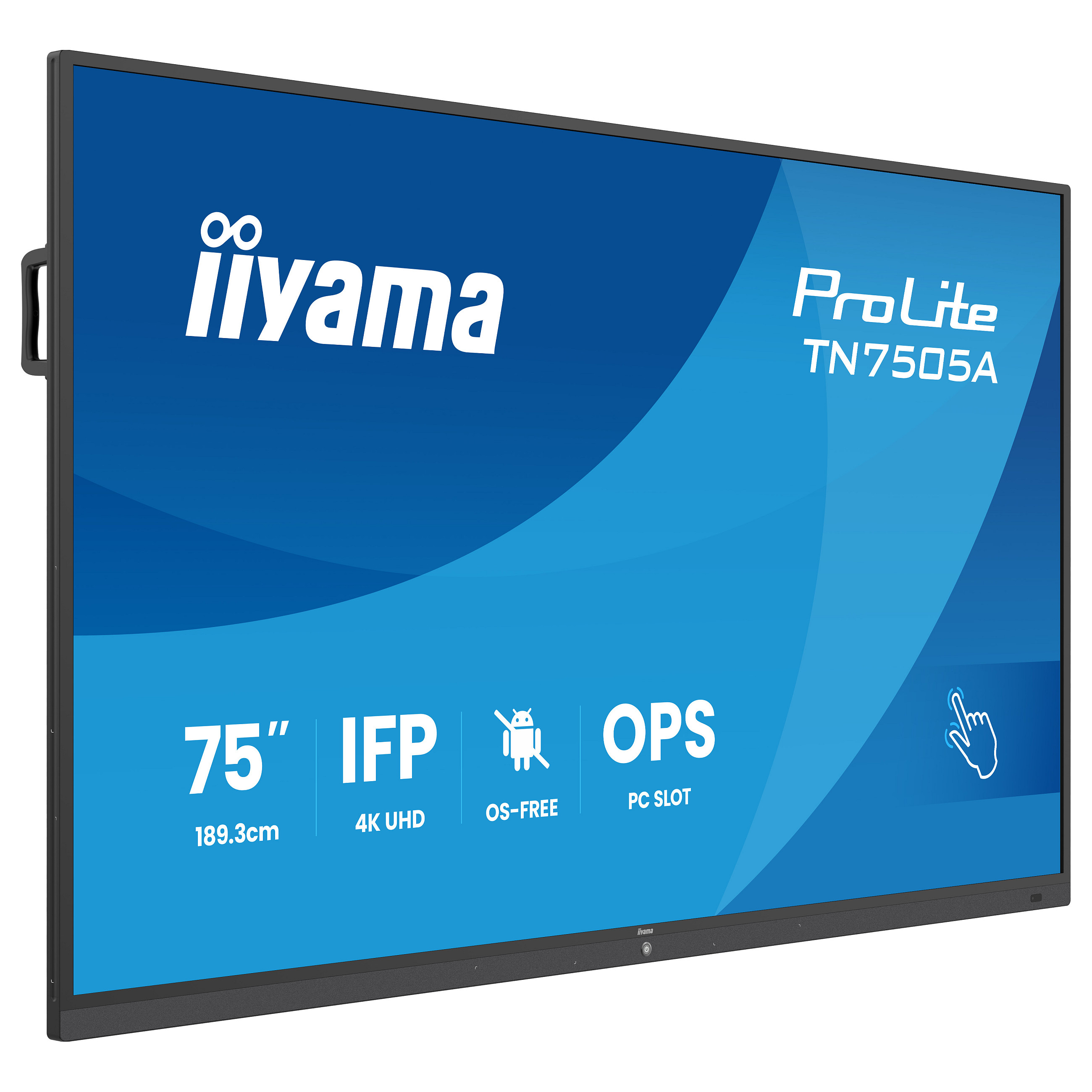 Interaktivni zaslon IIYAMA ProLite TN7505A-B1AG (75", 4K UHD, 50 točaka dodira, Android 13, USB-C)