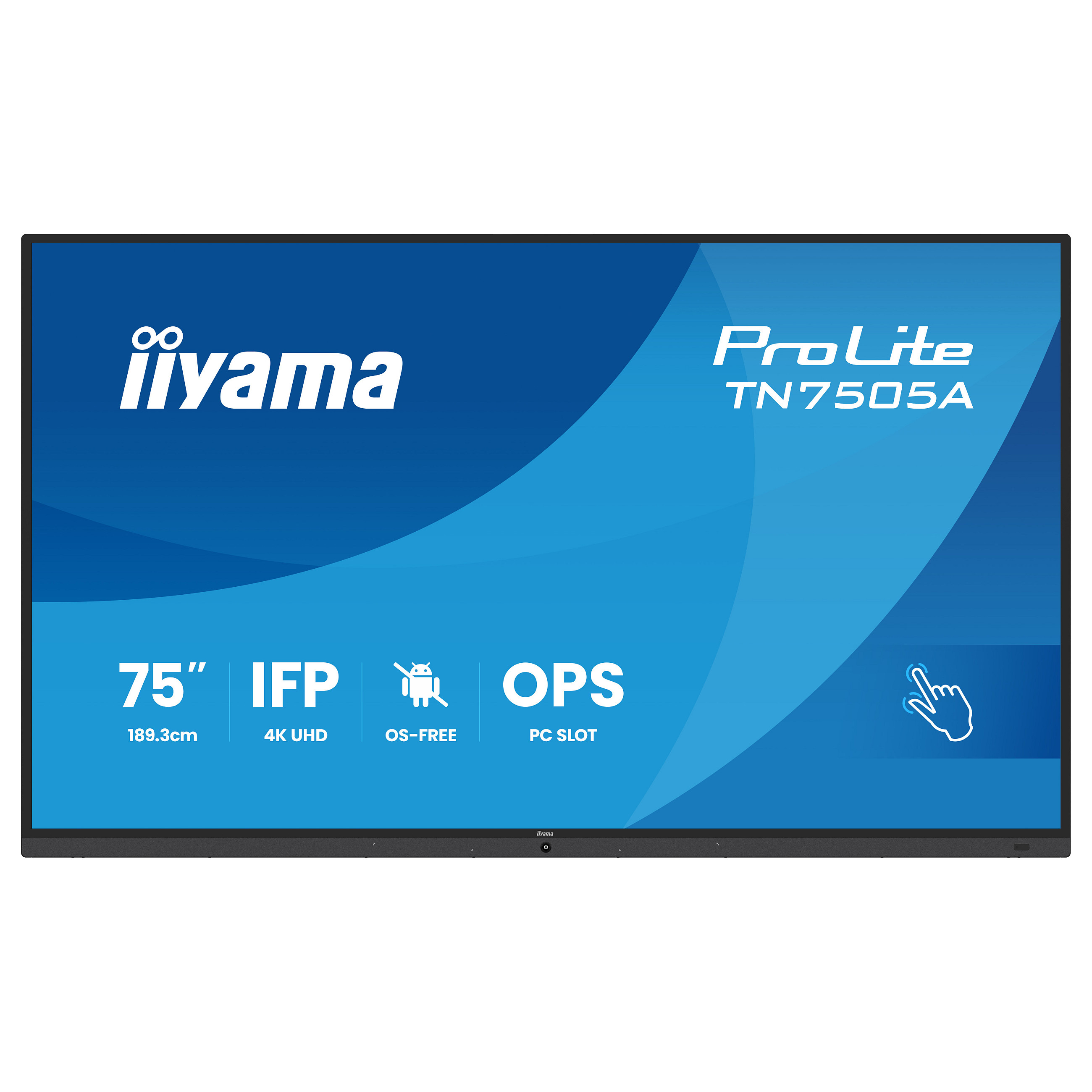 Interaktivni zaslon IIYAMA ProLite TN7505A-B1AG (75", 4K UHD, 50 točaka dodira, Android 13, USB-C)-1