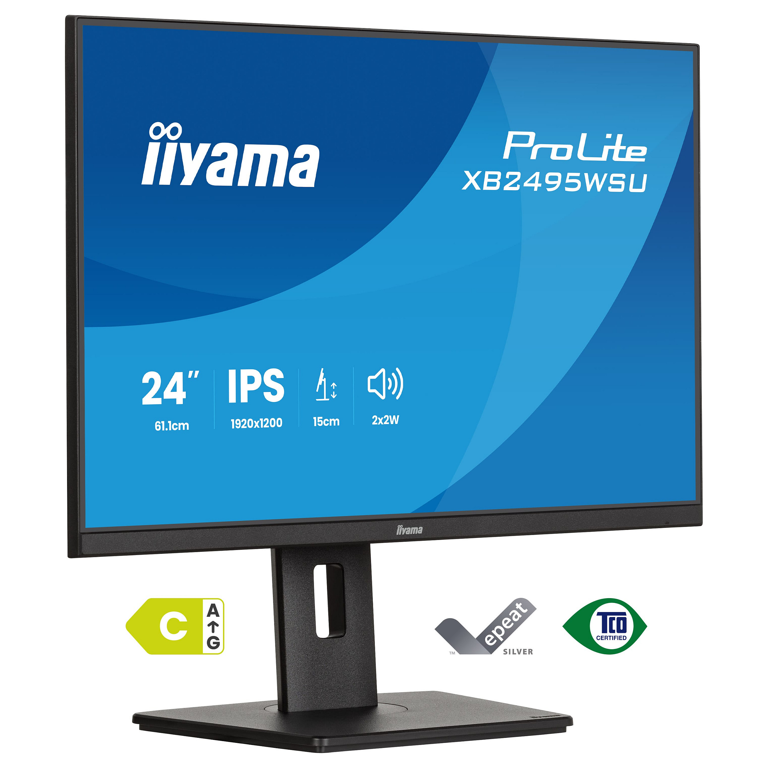 Monitor IIYAMA ProLite XB2495WSU-B1 (24.1" WUXGA 1920x1200, IPS, 1610, 75Hz, Podesiv po visini)-0