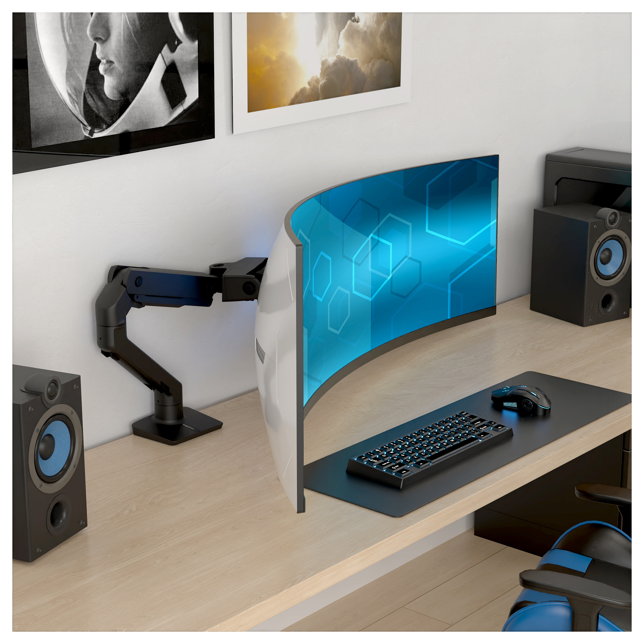 Nosač za monitor ERGOTRON HX Desk Monitor Arm with HD Pivot (za 1000R zakrivljene monitore do 57", do 19.1 kg, mat crni)-9