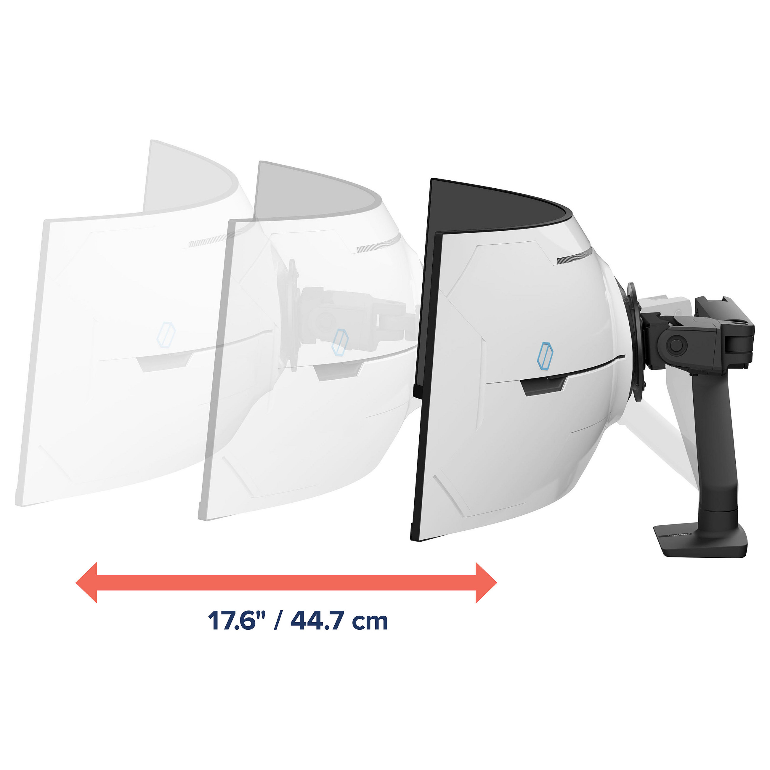 Nosač za monitor ERGOTRON HX Desk Monitor Arm with HD Pivot (za 1000R zakrivljene monitore do 57", do 19.1 kg, mat crni)-11
