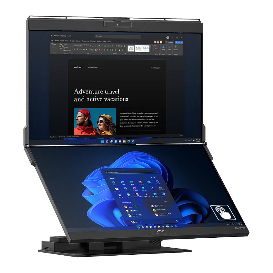 Dual Monitor MOBILE PIXELS Geminos X (2x 24" FHD, 1080p web kamera, zvučnici, USB-C hub)