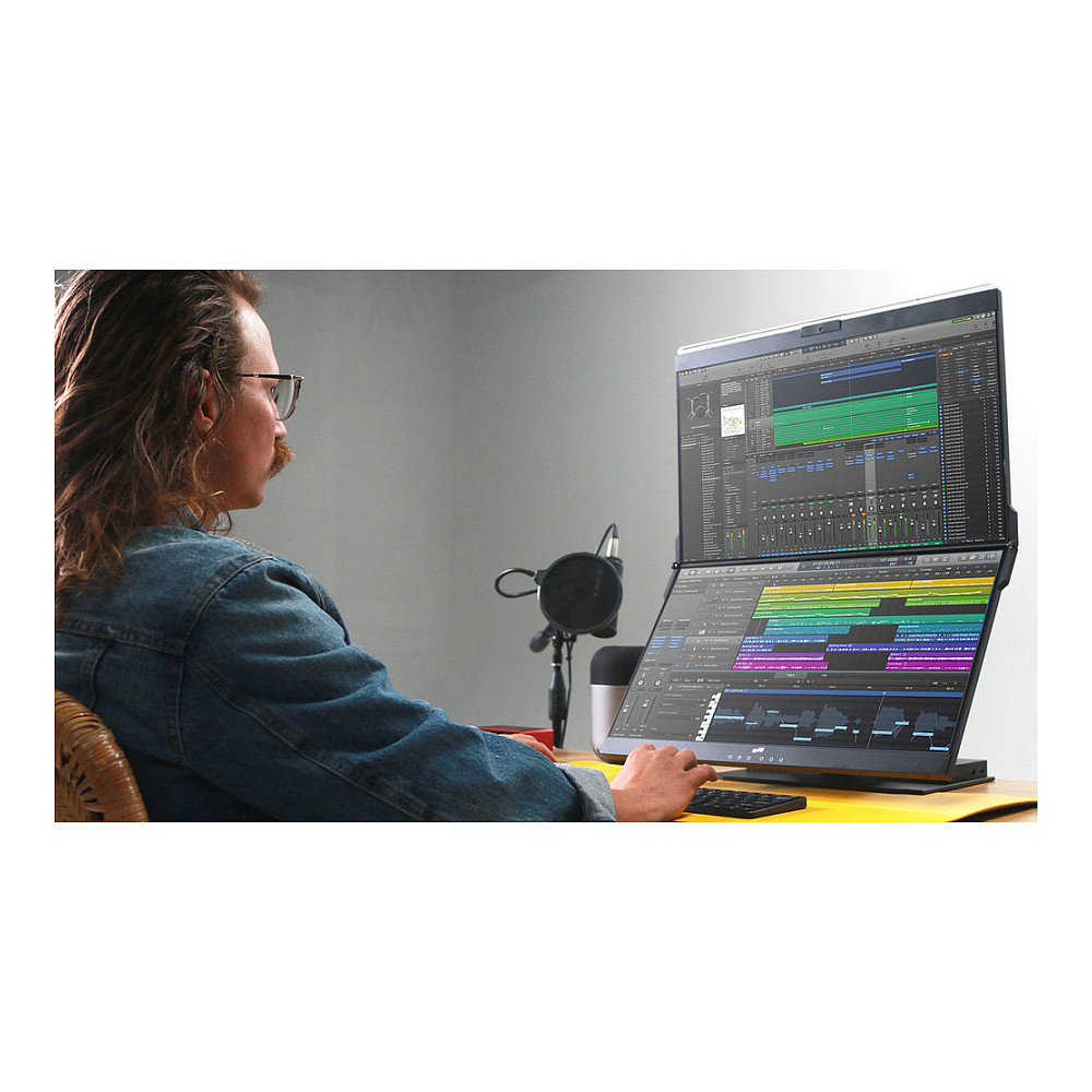 Dual Monitor MOBILE PIXELS Geminos X (2x 24" FHD, 1080p web kamera, zvučnici, USB-C hub)-3