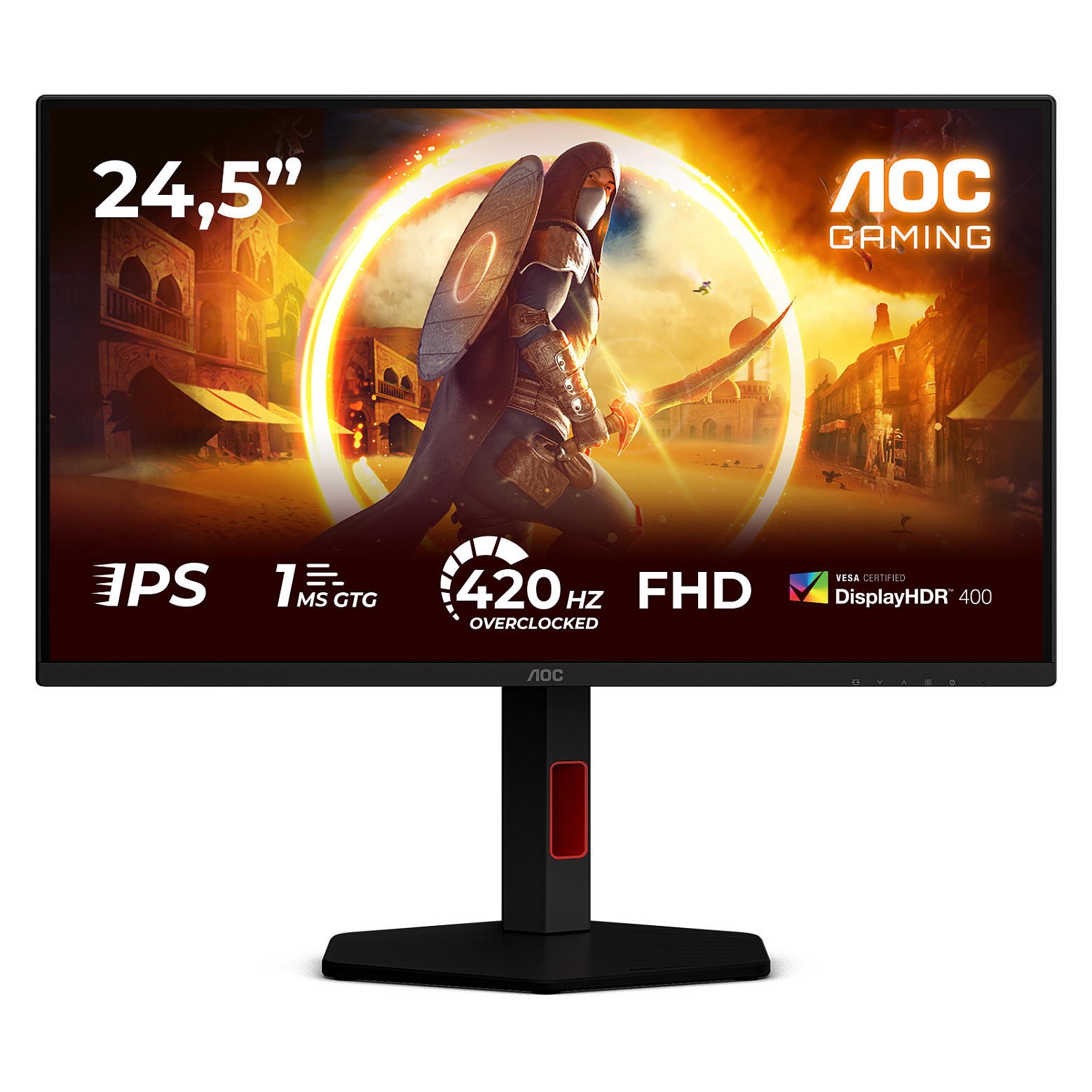 Gaming monitor AOC 25G4KUR 24.5" (FHD, Fast IPS, 400Hz, 1ms, G-Sync Comp.)