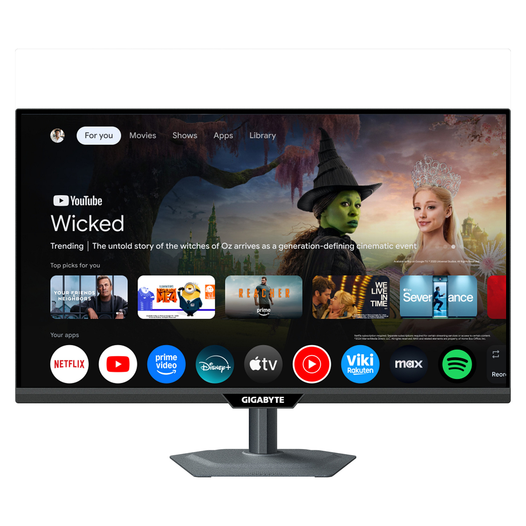 Gaming Monitor GIGABYTE M27QS (27" QHD, 180Hz, 1ms, SS IPS, Google TV)