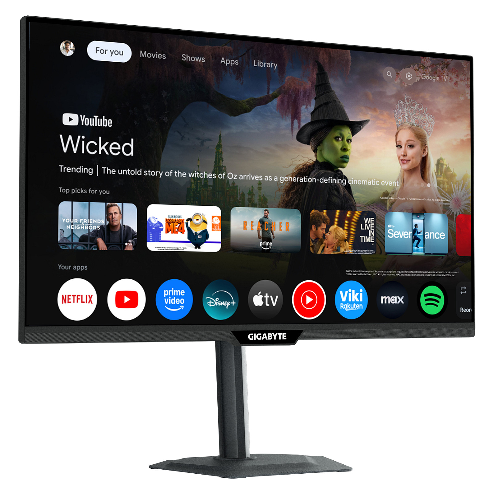Gaming Monitor GIGABYTE M27QS (27" QHD, 180Hz, 1ms, SS IPS, Google TV)-1