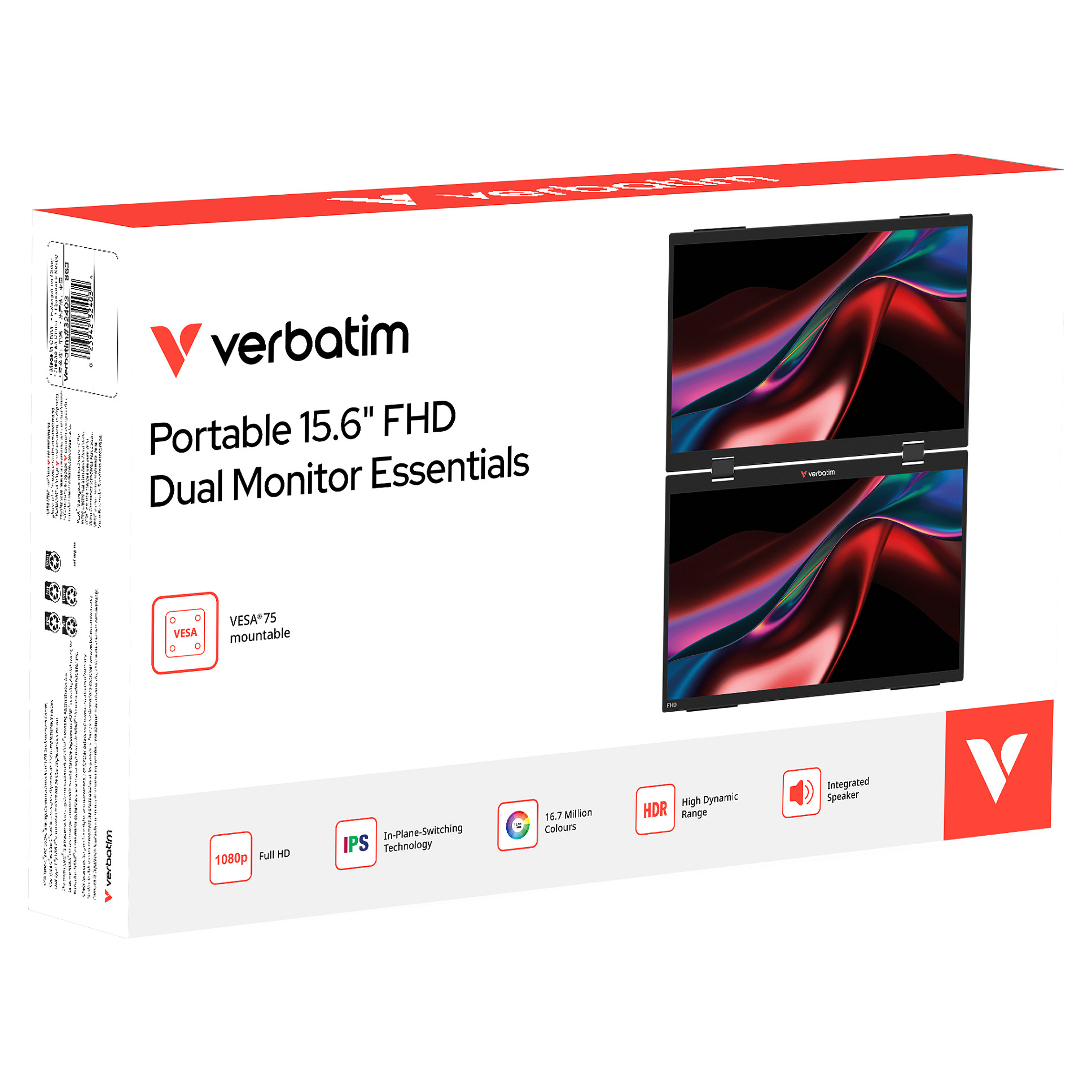 Prijenosni monitor VERBATIM 15.6" FHD Dual Monitor Essentials (1920x1080, IPS, USB-C)-3