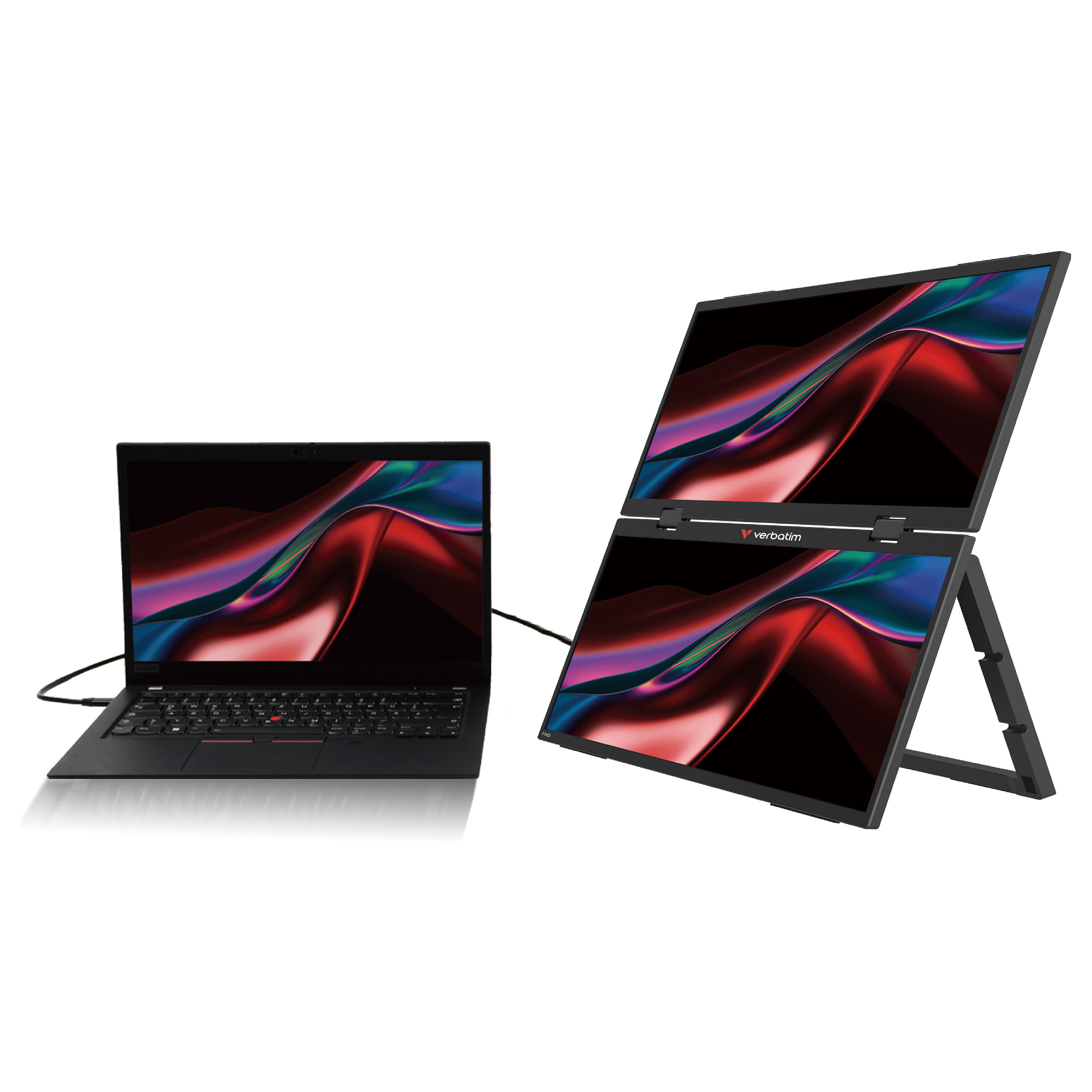 Prijenosni monitor VERBATIM 15.6" FHD Dual Monitor Essentials (1920x1080, IPS, USB-C)-4
