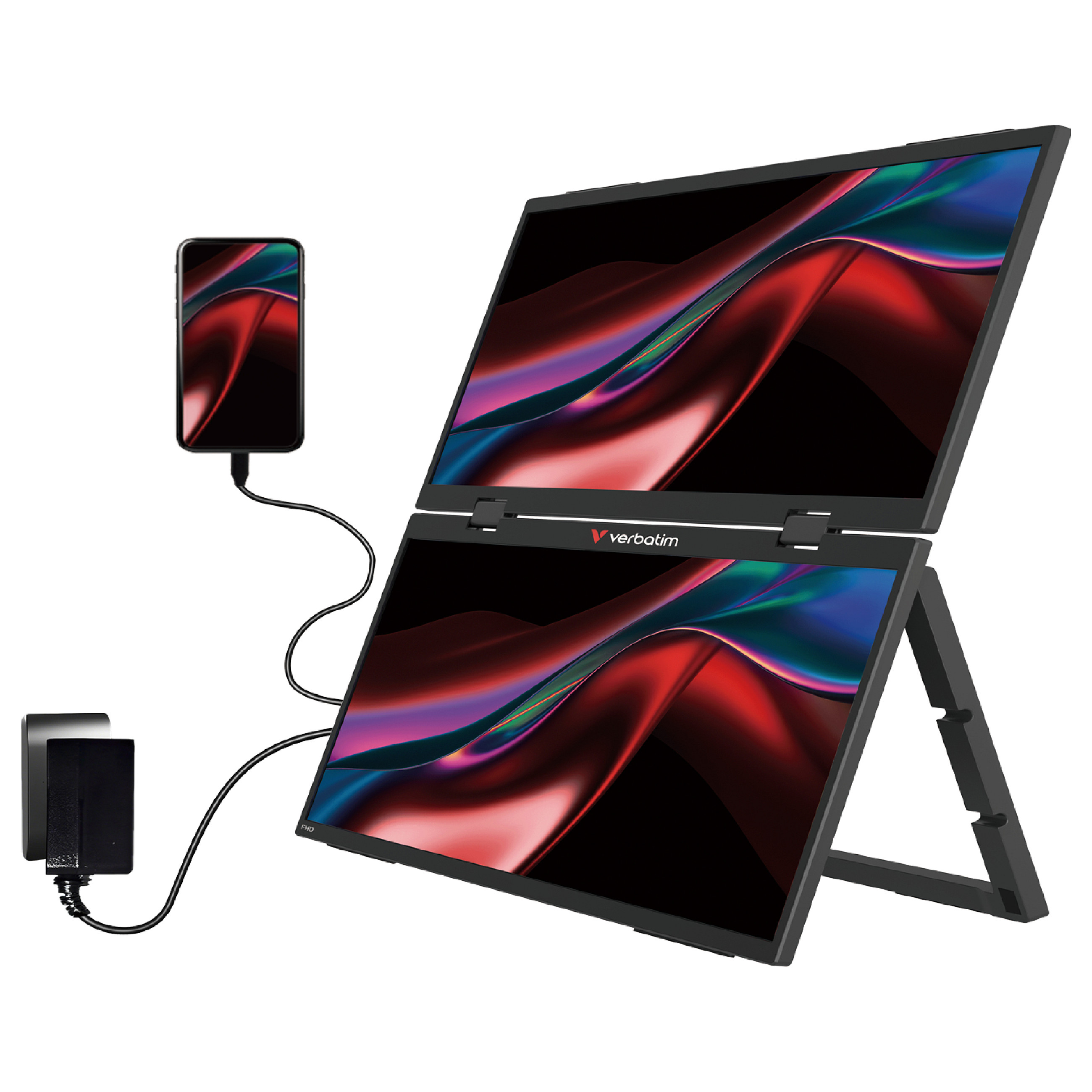 Prijenosni monitor VERBATIM 15.6" FHD Dual Monitor Essentials (1920x1080, IPS, USB-C)-5