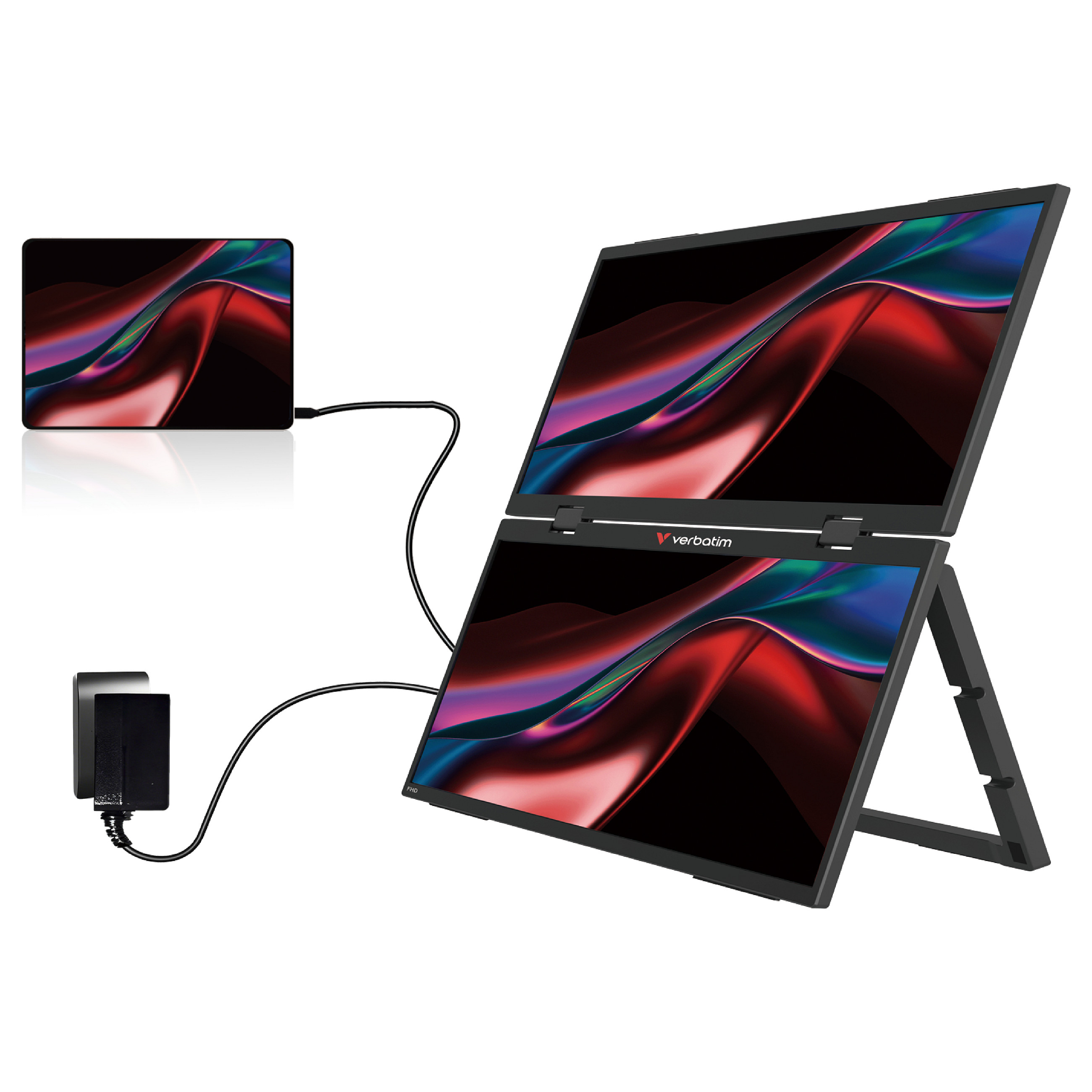 Prijenosni monitor VERBATIM 15.6" FHD Dual Monitor Essentials (1920x1080, IPS, USB-C)-6
